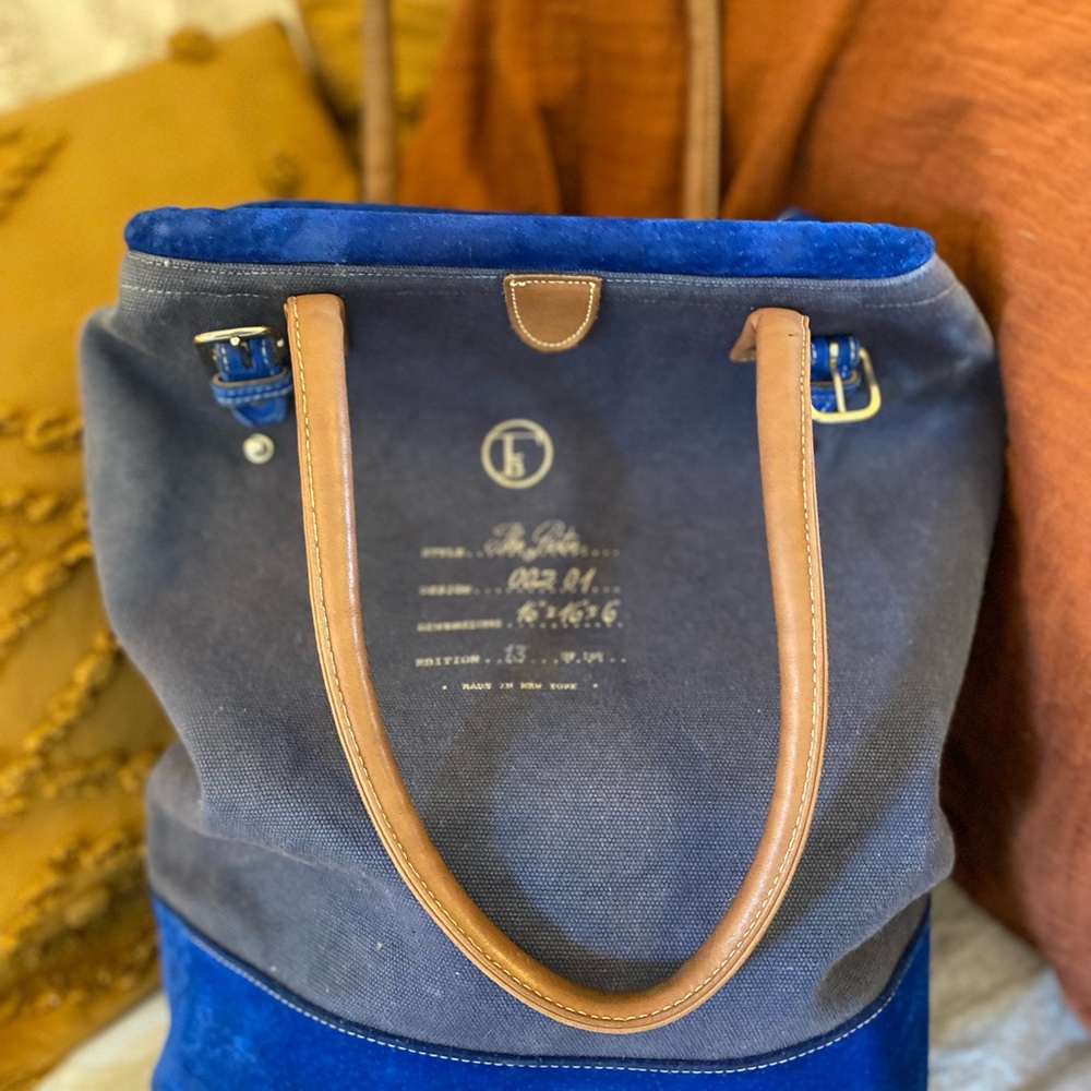 fleabags Suede, Canvas and Leather Tote Bag